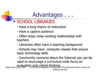 The Role of Libraries and Librarians in Information Literacy | PPT