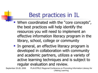 The Role of Libraries and Librarians in Information Literacy | PPT