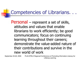 The Role of Libraries and Librarians in Information Literacy | PPT