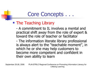 The Role of Libraries and Librarians in Information Literacy | PPT