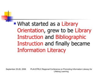 The Role of Libraries and Librarians in Information Literacy | PPT