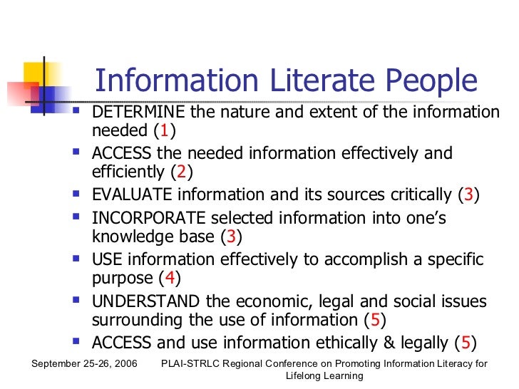 The Role of Libraries and Librarians in Information Literacy