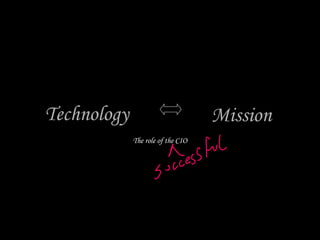Mission The role of the CIO Technology 