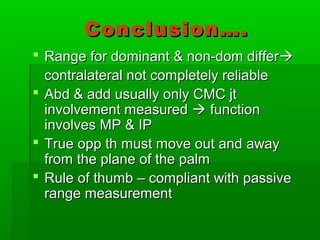 Hand Therapy - The Rule Of Thumb | PPT