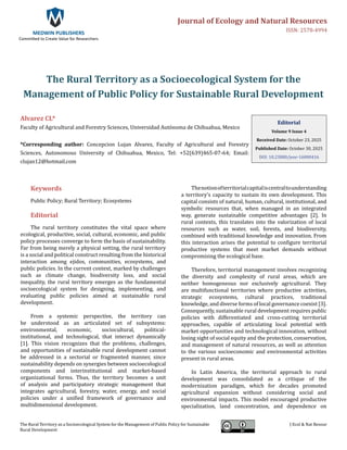 The Rural Territory as a Socioecological System for the Management of ...