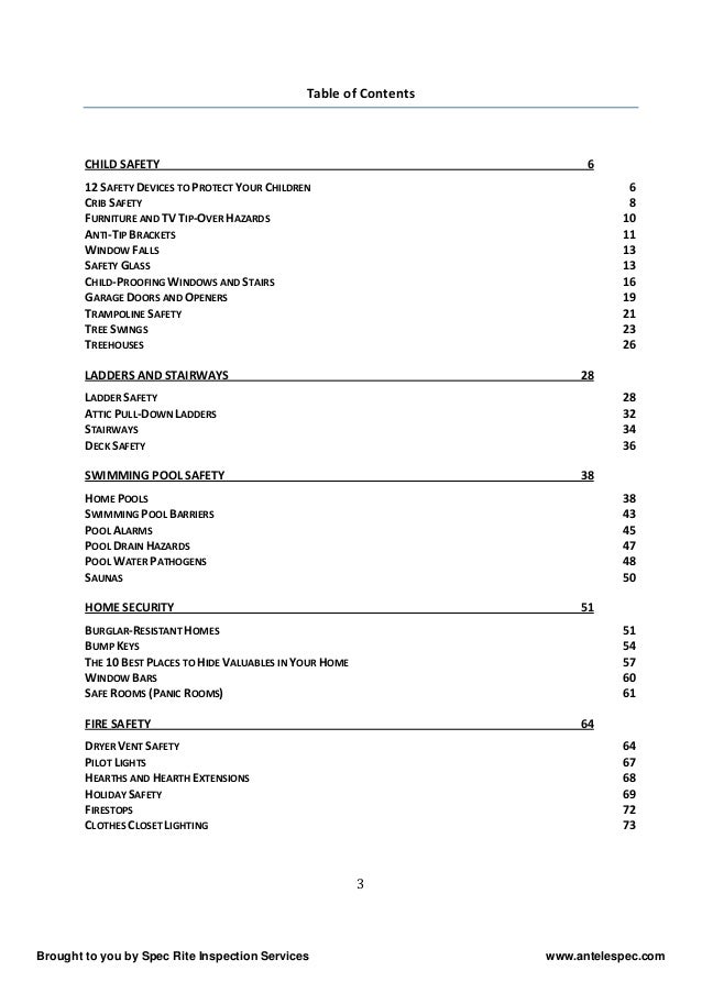 The Safe Home Book Provided By Spec Rite Inspections