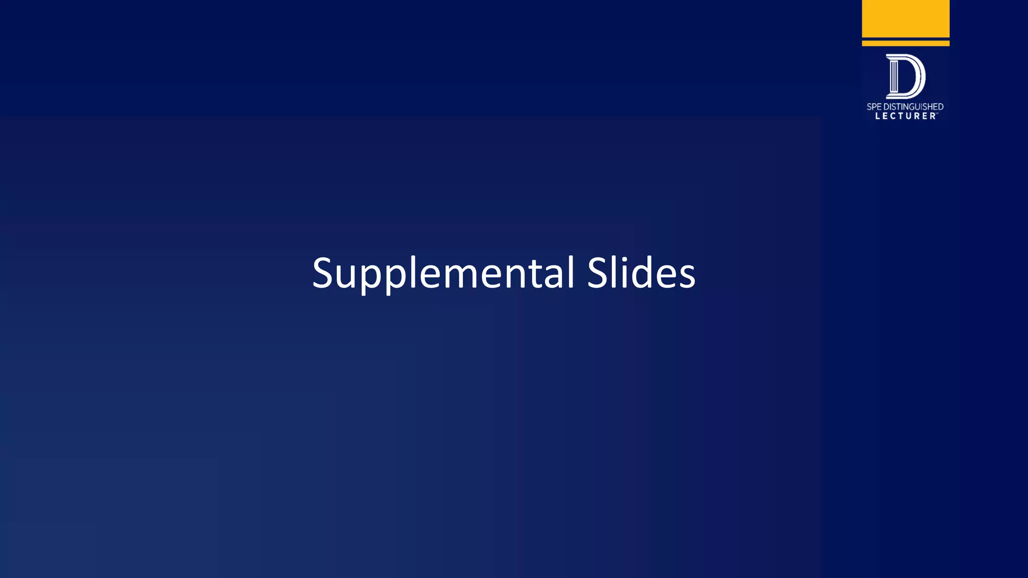 Supplemental Slides
 