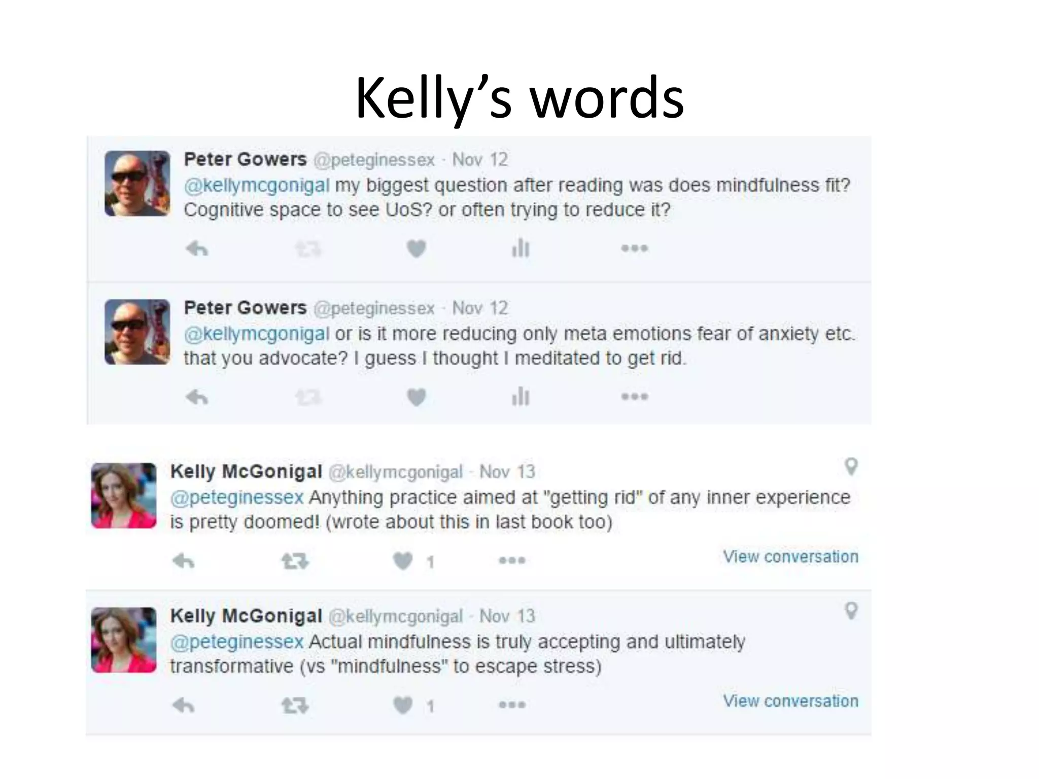 Kelly’s words
 