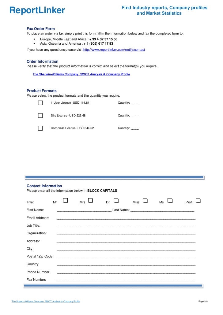 The Sherwin Williams Company Swot Analysis Company Profile