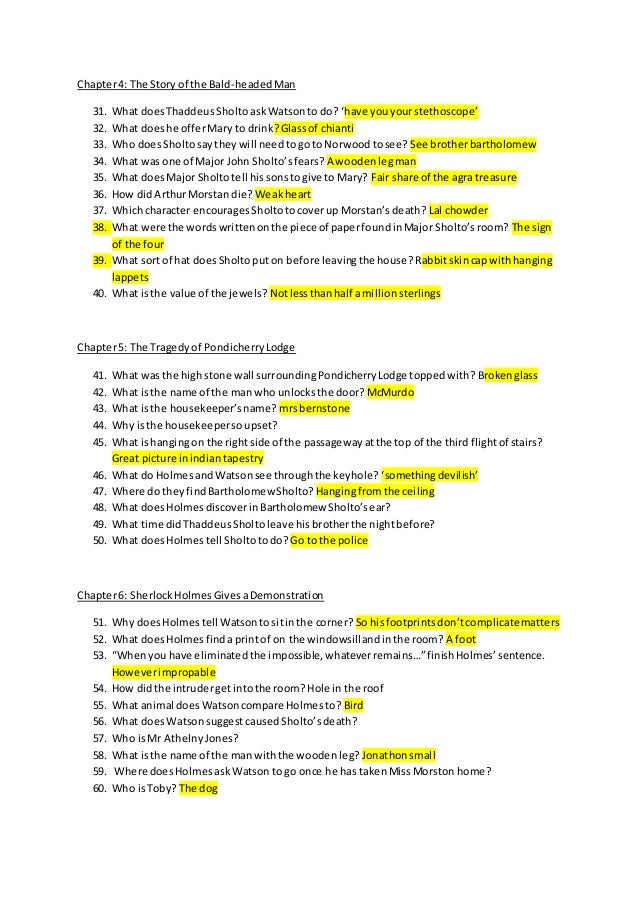 The sign-of-four-questions