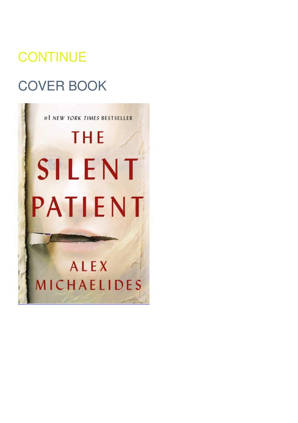 PDF READ ONLINE The Silent Patient