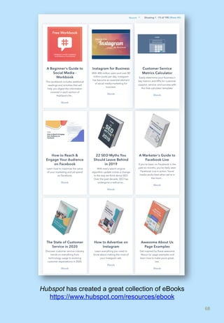 68	
Hubspot has created a great collection of eBooks
https://www.hubspot.com/resources/ebook
 