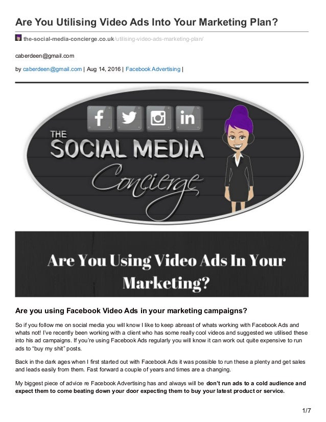 The social-media-concierge.co.uk-are you utilising video ads into your ...