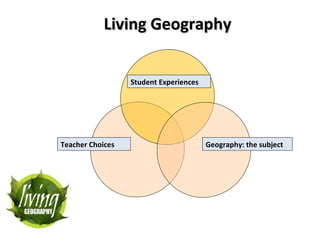 Student Experiences Geography: the subject Teacher Choices Living Geography 