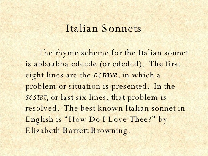 Sonnet Characteristics Chart