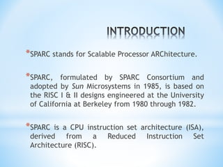 the-sparc-architecture computer organisation.ppt