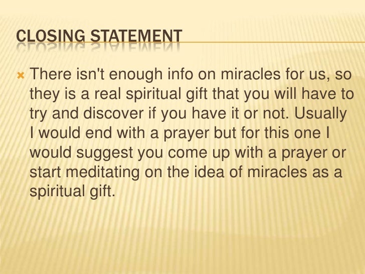 The Spiritual Gift Of Miracles
