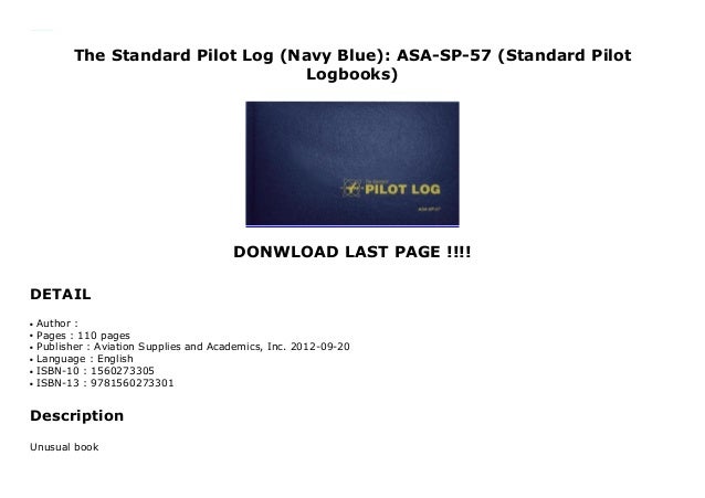 asa standard pilot logbook