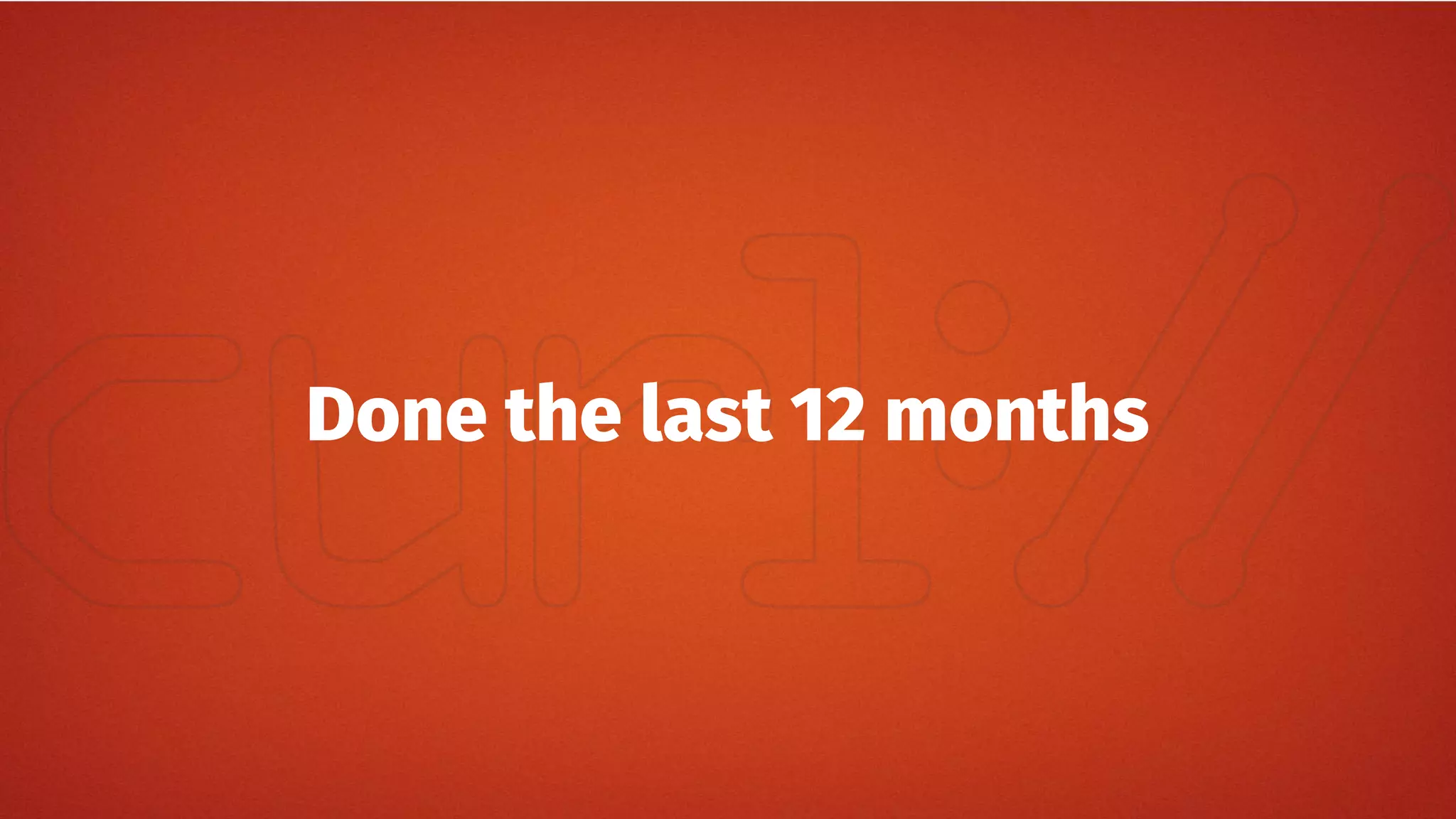 Done the last 12 months
 