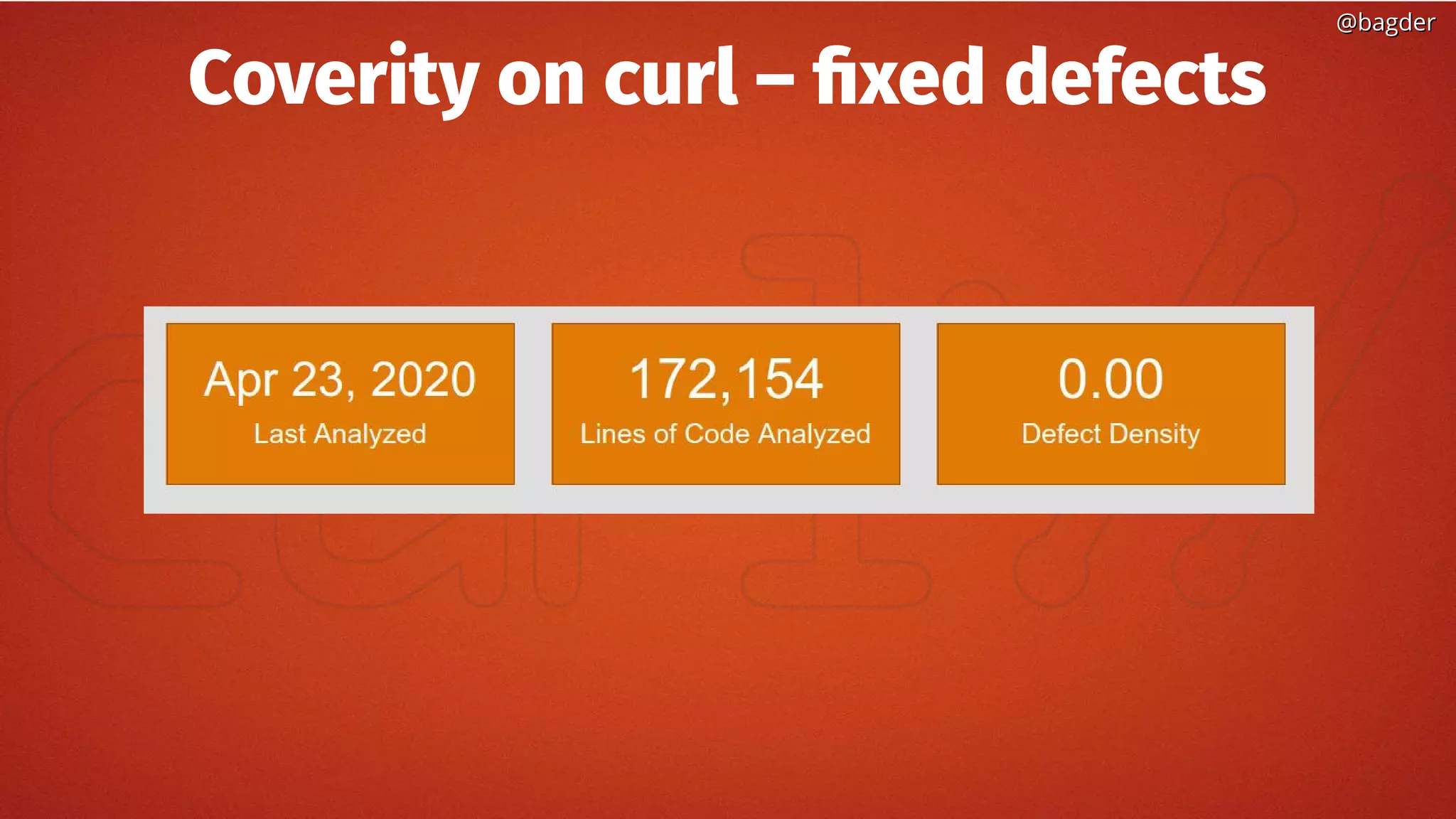 @bagder@bagder
Coverity on curl – fixed defects
 