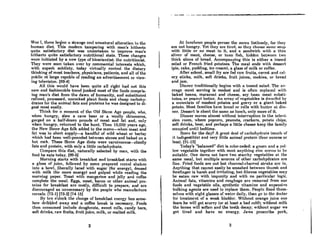Wnr I, there hegnn a strange nnd unnnturni alteration in the
human diet. This modern tampering with man's hitherto
quite satisfactory dh!t was undertaken to improve man's
hitherto quite satisfactory nutritional state. These changes
were initiated by a new type of bioscientist: the nutritionist.
They were soon taken over by commercial interests which,
with superb subtlety, today virtually control the dietary
thinking of most teachers, physicians, patients, and all of the
public nt large capnble of reading an advertisement or view-
ing television. (99-4J
All this would have been quite all right had not this
new nnd fashionnble trend junked most of the foods Coml)ris-
ing man's diet from the dawn of humanity, and substituted
refined, processed, uncooked plant foods and cheap carbohy-
drates for the animal fats and proteins he was designed to di-
gest most easily.
Think for a moment of the Old Stone Age people, who,
when hungry, slew a cave bear or a woolly rhinoceros,
gorged on a half-dozen pounds of meat and fat and, only
when hungry, returned to the hunt. Then 10,000 years ago,
the New Stone Age folk added to the menu-when meat and
fat was in short supply-a handful of wild wheat or barley
which had been well-pounded between stones and baked on a
hot rock. These Stone Age diets were carnivorous-chiefly
fats and protein, with only a little carbohydrate.
Compare this diet, naturally selected by man, with the
food he eats today. (99-5J
Morning starts with breakfast and breakfast starts with
n gln~s of juice, followed by Bome prepnred cerenl shaken
into R bowl, .liberally laced with sugar (for energy), doused
with milk (for more energy) and gulped while reading the
morning paper. Toast with margarine and jelly and coffee
complete the meal. Eggs, meat, bacon or other animal pro·
teins for breakfast are costly, difficult to prepare, and are
discouraged as unnecessary by the people who manufacture
cereals. (73-1J (73-2J (74·15)
By t.en o'clock the charge of breakfast energy has some-
how dribbled away and a coffee break is necessary. Foods
then consumed include doughnuts, sweet rolls, candy bars,
soft drinks, raw fruits, fruit juice, milk, or malted milk.
2
.. -- ...~ . _ . _ . _ . . -
At luncheon peol)le peruse the menu lislles!dy, for they
ore not hungry. Yet they nrc tin·d. RO th~y choose Rome ROUp
with little or no meat in it, and R sandwich with a thin
sliver of meat, cheese, or tuna fish, hidden between two
thick slices of bread. Accompanying this is either a tossed
salad or French fried potatoes. The meal ends with dessert
(pie, cake, pudding, ice cream), a glass of milk or coffee.
After school, small fry are fed raw fruits, carrot and cel-
ery sticks, milk, soft drinks, fruit juices, cookies, or bread
and jam.
Dinner traditionally begins with a tossed salad. Thc ov-
erage meot scrving is modcst and is often rcplaccd with
baked beans, macaroni and cheese, 80Y bean meat substi-
tutes, or peanut butter. An array of vegetables i8 dwarfed by
a mountain of mashed potatos and gravy or a giant baked
potato. Most familics hnvc hrend or rollA with hutler at din-
ner. Dcsscrt is about the same 09 lunch, only more of it.
Dinner moves almost without interruption to the televi-
sion room, where popcorn, peanuts, crackers, potato chips,
soft drinks, beer, and perhaps a little cheese keep the family
occupied until bedtime.
Score for the day? A grent denl of carbohydrate (much of
it indigel!tible) and very little animal protein (four ounces or
less). (91-15J
Today's "balanced" dict is color-coded: a green and a yel-
low vegetable together with most anything el~e ~eems Lo he
suitable. One dares not have two starchy vegetables at the
same meal, but multiple sources of other carbohydrates are
fine. Fried foods are out but charcoal·charred steaks are in.
Anything that c~nnot easily be smashed between thumb and
forefinger is harsh and irritating, but fibrous vegetables may
be eaten raw with impunity and with no particular logic.
Animal fats, vitamins and roughage are removed from our
foods and vegetable oils, synthetic vitamins and expensive
bulking agents are used to replace them. People flood them-
sclves with eight glasscs of wnter daily, then go to the doctor
for trcatmcnt of a weak bladder. Without orange juice one
fears he will get scurvy (or at least a bad cold); without milk
the bones will soften and the teeth decay; without sugar we
get tired and have no energy. Jew8 proscribe pork,
3
 
