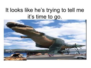 It looks like he’s trying to tell me it’s time to go. 