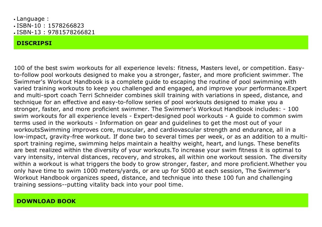 The Swimmer�s Workout Handbook Improve Fitness with 100