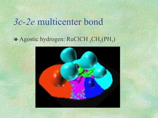 3c-2e  multicenter bond Agostic hydrogen: RuClCH  3 CH 2 (PH 3 ) 
