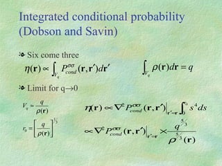 Integrated conditional probability (Dobson and Savin) Six come three Limit for q  0 