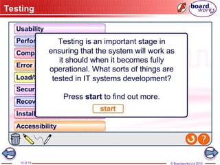 © Boardworks Ltd 2010
10 of 15
Testing
 