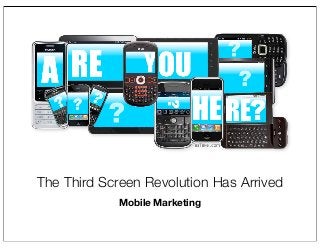 The Third Screen Revolution Has Arrived
             Mobile Marketing
 