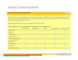 PROJECT LAUNCH SURVEY




                (INSERT GRAPHIC)
 