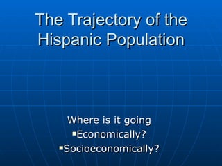 The Trajectory of the Hispanic Population ,[object Object],[object Object],[object Object]