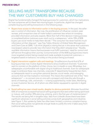 www.altimetergroup.com | The Transformation of Selling: How Digital Enables Seamless Selling | info@altimetergroup.com
3
S...