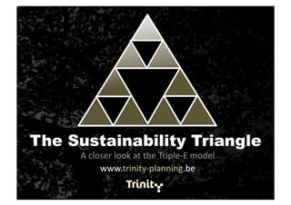 The Sustainability Triangle
     A closer look at the Triple‐E model 
          www.trinity‐planning.be 
 