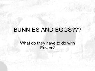 BUNNIES AND EGGS??? What do they have to do with Easter? 