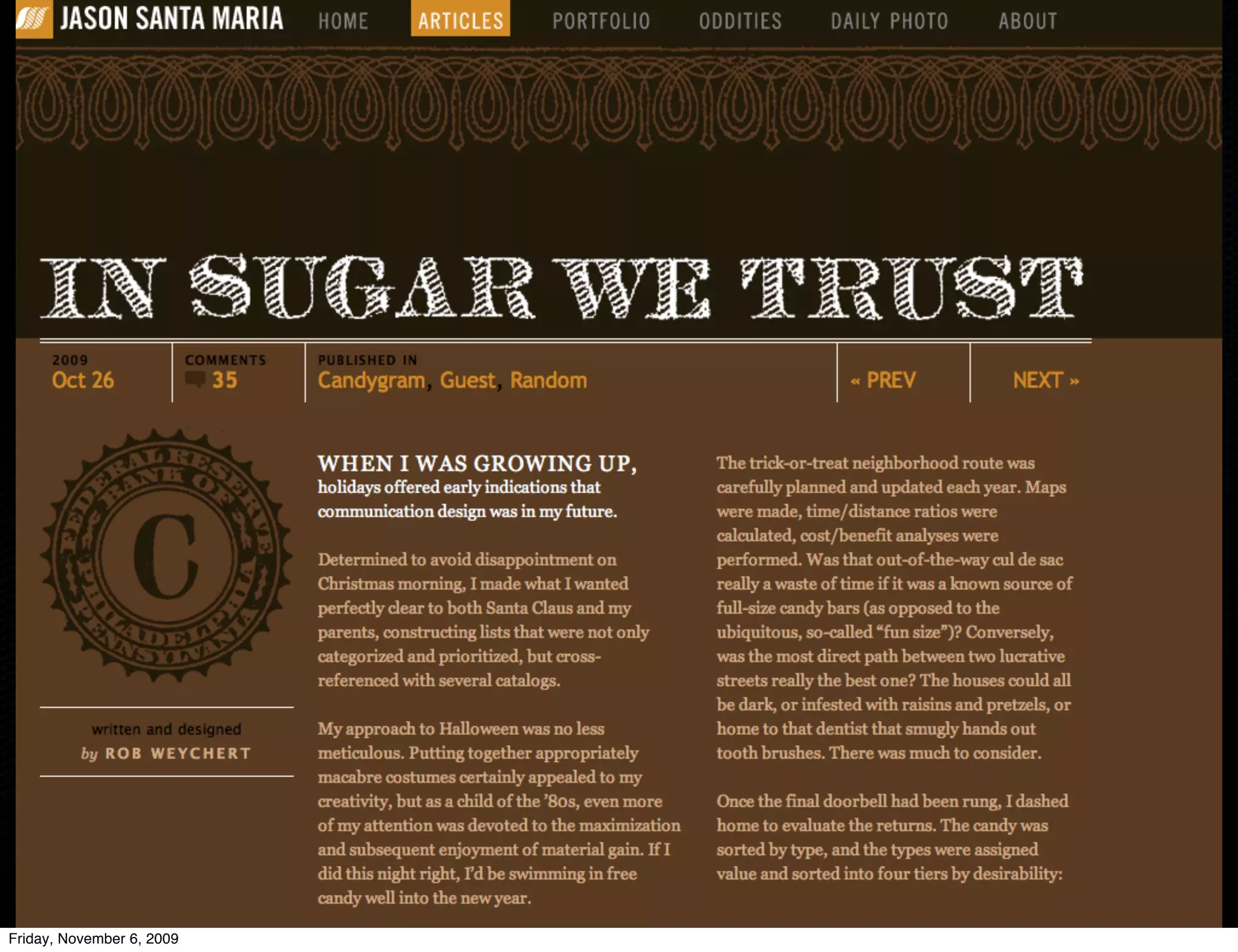 Friday, November 6, 2009
 