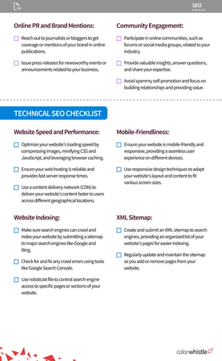 The Complete Search Engine Optimization Checklist | PDF