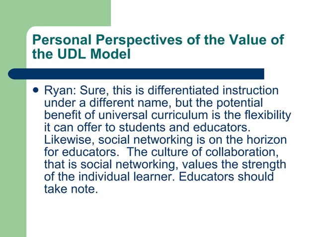 The Universal Design Curriculum Model