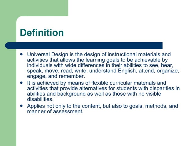 The Universal Design Curriculum Model