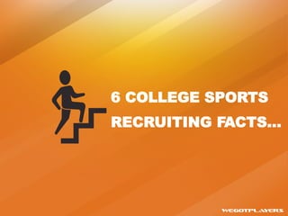 6 COLLEGE SPORTS
RECRUITING FACTS…
 