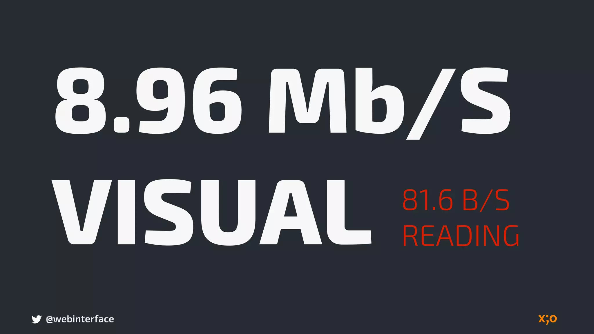 @webinterface
8.96 Mb/S
VISUAL 81.6 B/S
READING
 