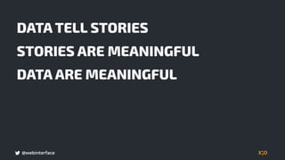 @webinterface
DATA TELL STORIES
STORIES ARE MEANINGFUL
DATA ARE MEANINGFUL
 