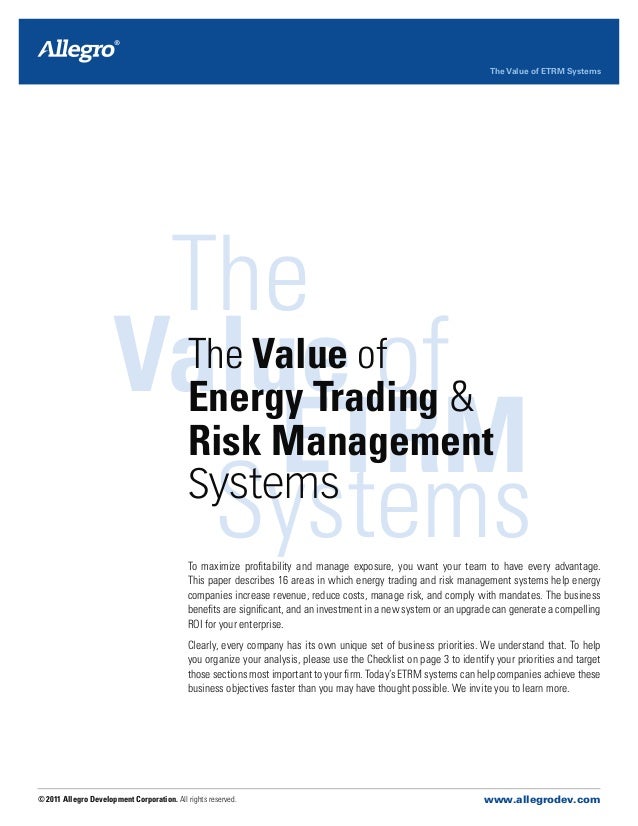 Allegro energy trading system