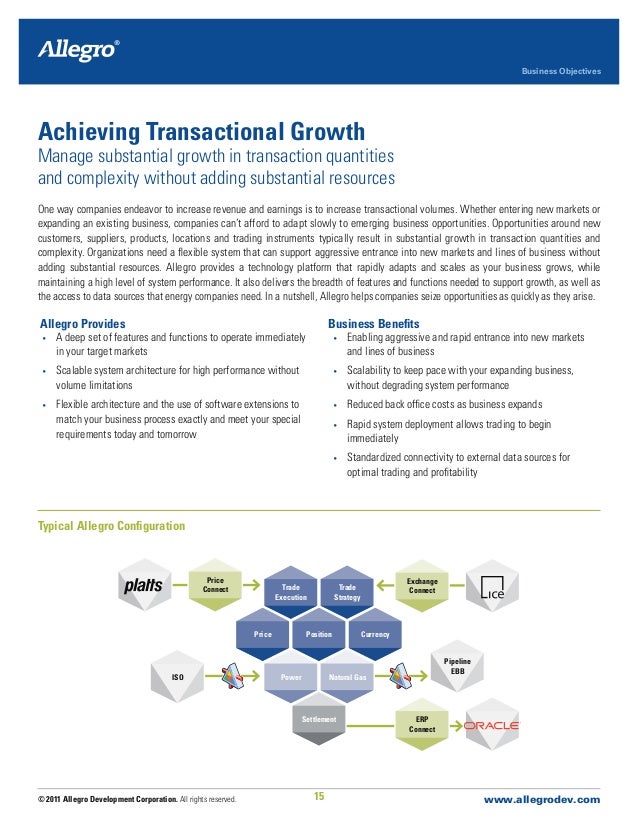 Allegro energy trading system
