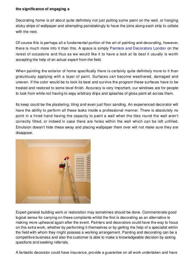 The Significance Of Engaging A Reliable Painter And Decorator