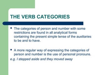 the grammatical categories of verbs .ppt