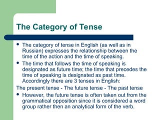the grammatical categories of verbs .ppt