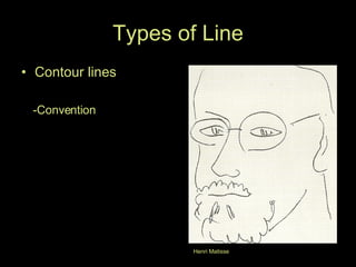 Types of Line Contour lines -Convention Henri Matisse 