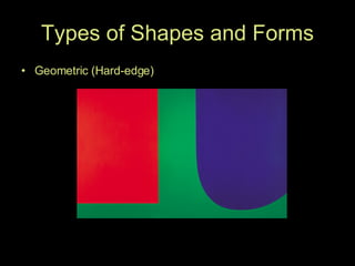 Types of Shapes and Forms Geometric (Hard-edge) 